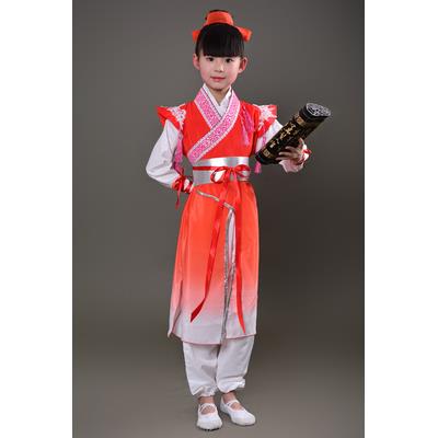 高档儿童古装演出服男侠士服孩服小台话剧表演服装影汉视侠客书童