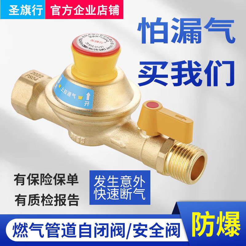 燃气自闭阀自动断气灶前阀纯铜家用热水器漏气保护燃气阀