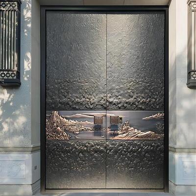 不锈钢烤漆别墅大门德式卡门进户门防盗门庭院大门自建房门防爆门