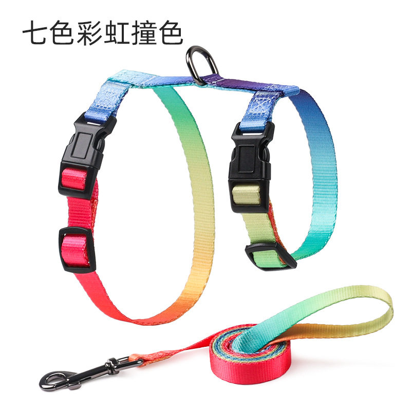 外出专用猫咪牵引绳牵狗绳蓝猫胸背带遛猫链防挣脱兔子绳子拴猫绳