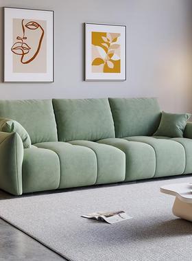 2025新款奶油风网红现代简约小户型三四人位公寓民宿直排沙发客厅