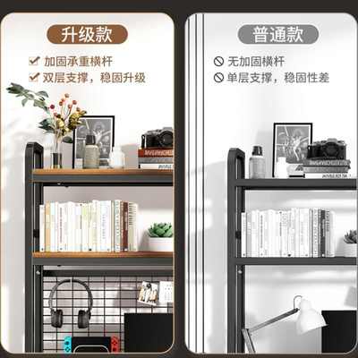 带网格置物架桌面多层书架学生书桌电脑桌多层加高收纳铁艺架子