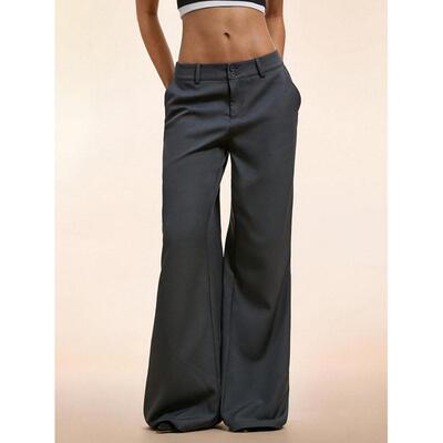 N 24138 Slim Wide Leg Suit Pants 显瘦小个子阔腿裤跨境外