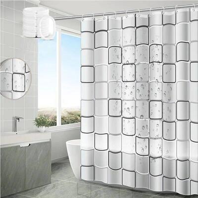 Waterproof Shower Curtain Mildew Proof Durable Bathroom Scre