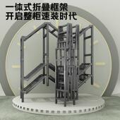 简易叠折衣衣柜免安wz 收纳柜家用卧室宿舍出租屋全结实耐 ylym装