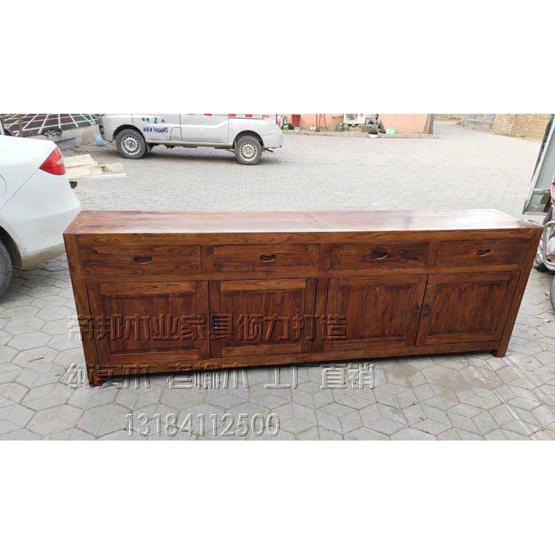 实木餐边柜两门鞋柜老榆木玄关柜简约鞋架初五收纳柜简约家具