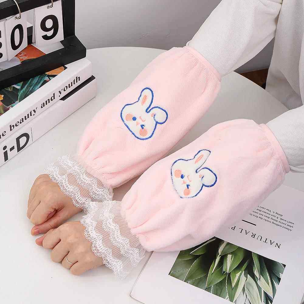 秋冬护袖女套袖成人手套袖套二合一长款学生工作短款防污韩版可爱