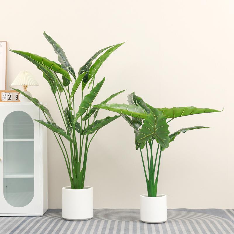新款仿真海芋绿植盆栽萨利安海芋假树仿真植物室内橱窗造景观装饰