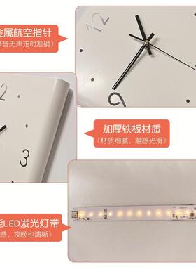 双面转角00231静挂钟现创代客厅装个性简约意免打孔音拐角时钟饰