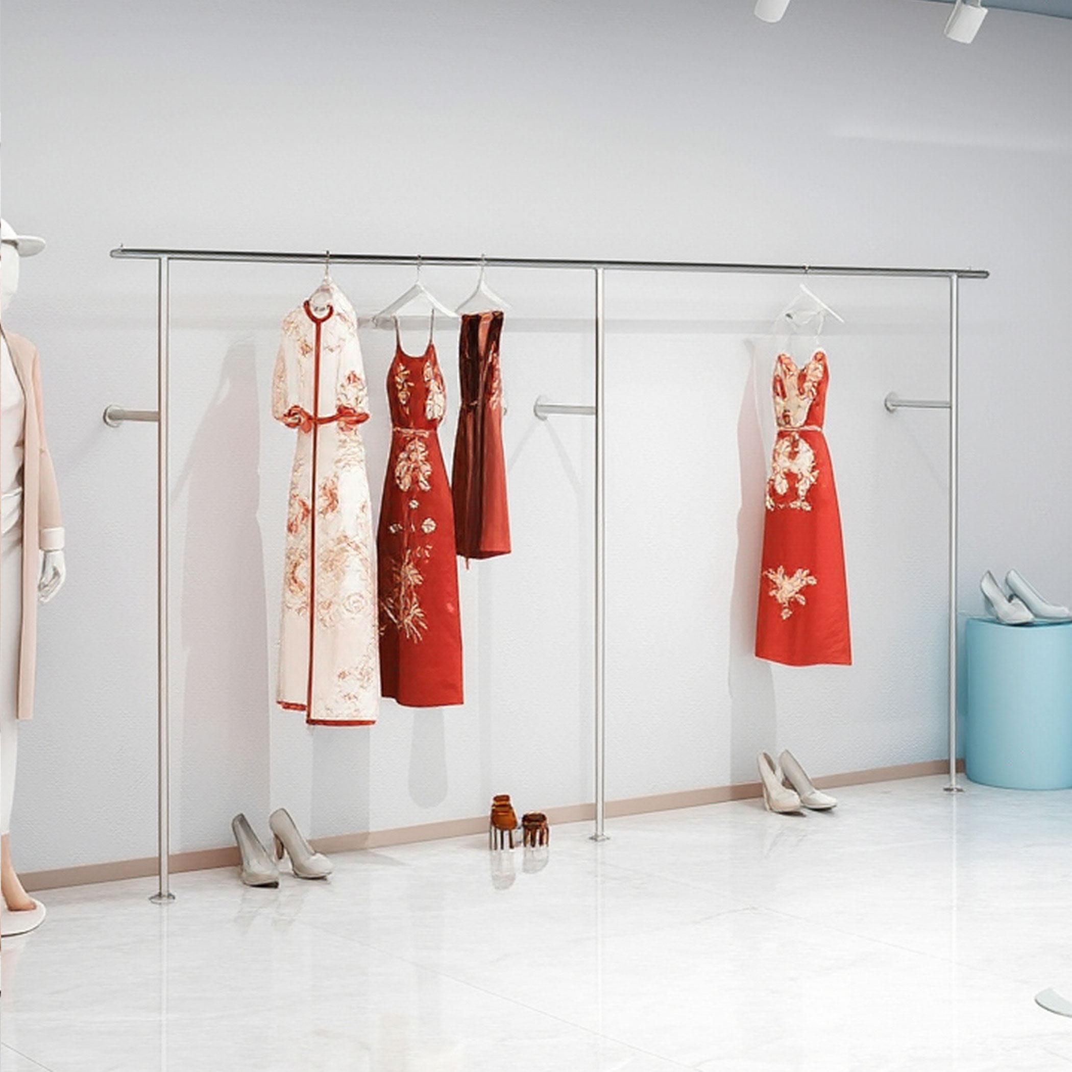 婚纱店展示架礼服专用不锈钢女装店货架服装店衣服挂衣架上墙衣架