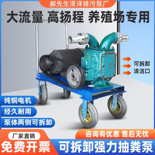 泽洋强力抽粪泵养殖场专用无堵塞自吸猪粪机家用化粪池排污泥浆泵