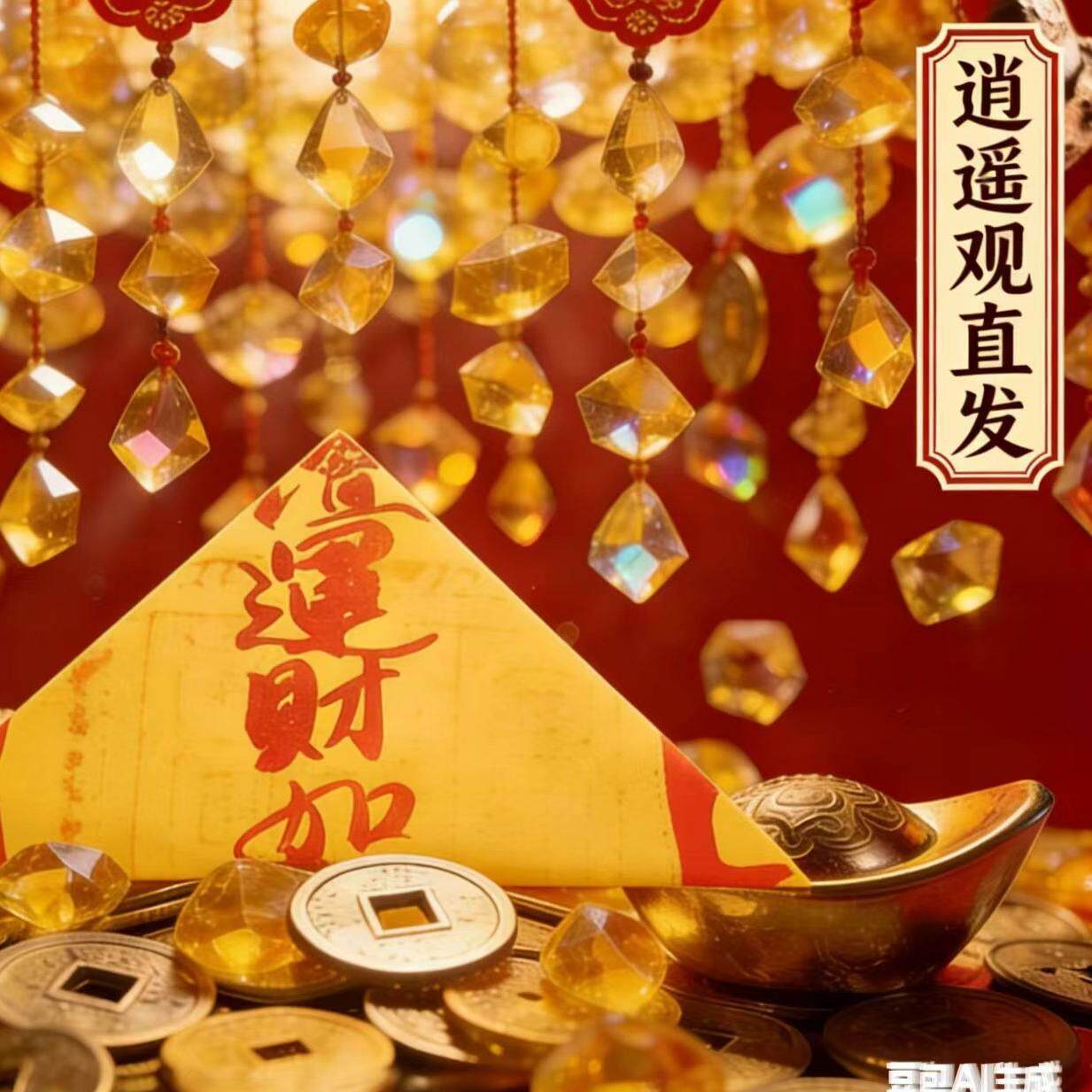 传统文化小纸条三角已祝福烟火师傅赋能紫系金光系保护系贴纸内饰