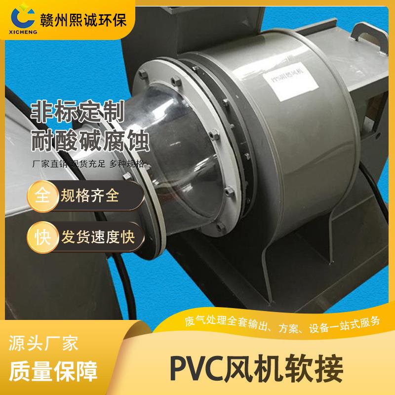 PVC软接风机进出风口软连接防腐方软接透明微机色方转圆软接排风