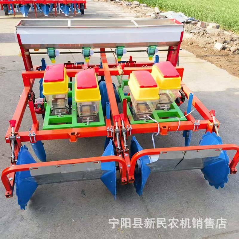 四车后置悬浮式花生播种机垄上播种LBZ轮花苗生精播机平免间地面