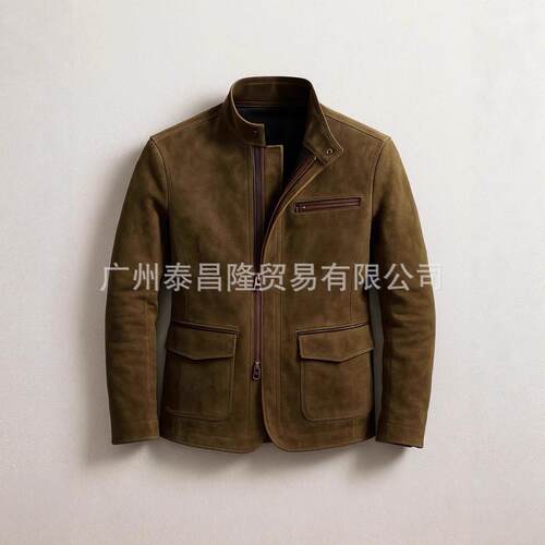 欧美跨境亚马逊秋冬季新款男士立领拉链夹克休闲复古男装上衣外套