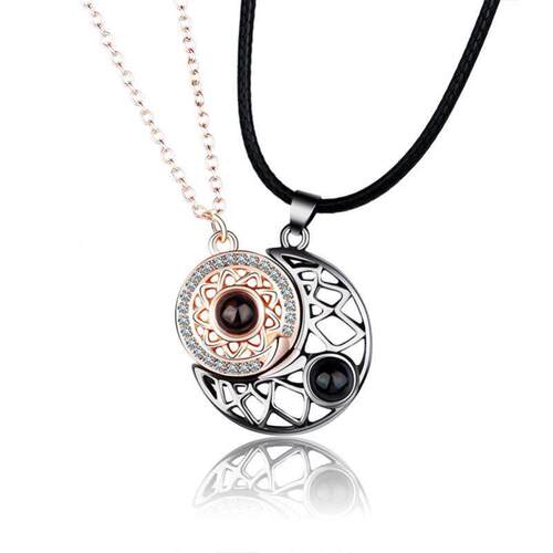 Magnet Attract Each Other Couple Necklace Jewelry Choker 2 P