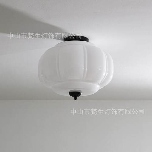 法复古式穆诺拉玻璃WST中古轻南瓜灯玄关走廊过道阳台民宿奢吸顶