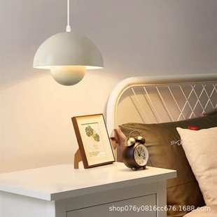 网红简约花苞吊灯设计师餐饮店铺咖啡馆奶茶店奶油风床头彩色吊灯