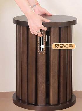 英尼斯实木凳子家可叠放组合圆凳厅桌无品牌/凳收纳用叠叠乐餐板