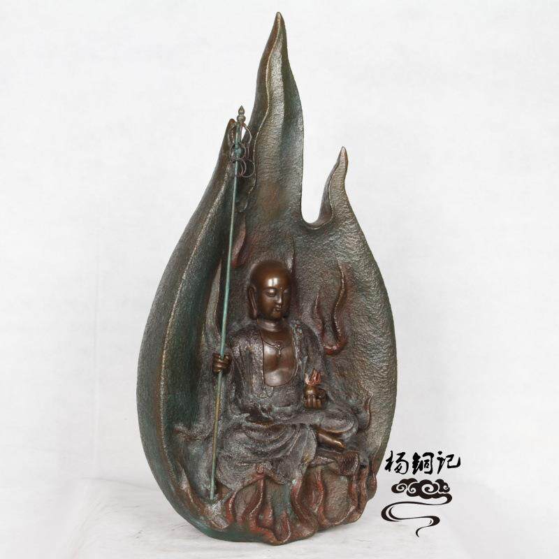 杨铜记 铜地藏王摆件 虚空藏菩萨 居家店铺装饰品厂家直销