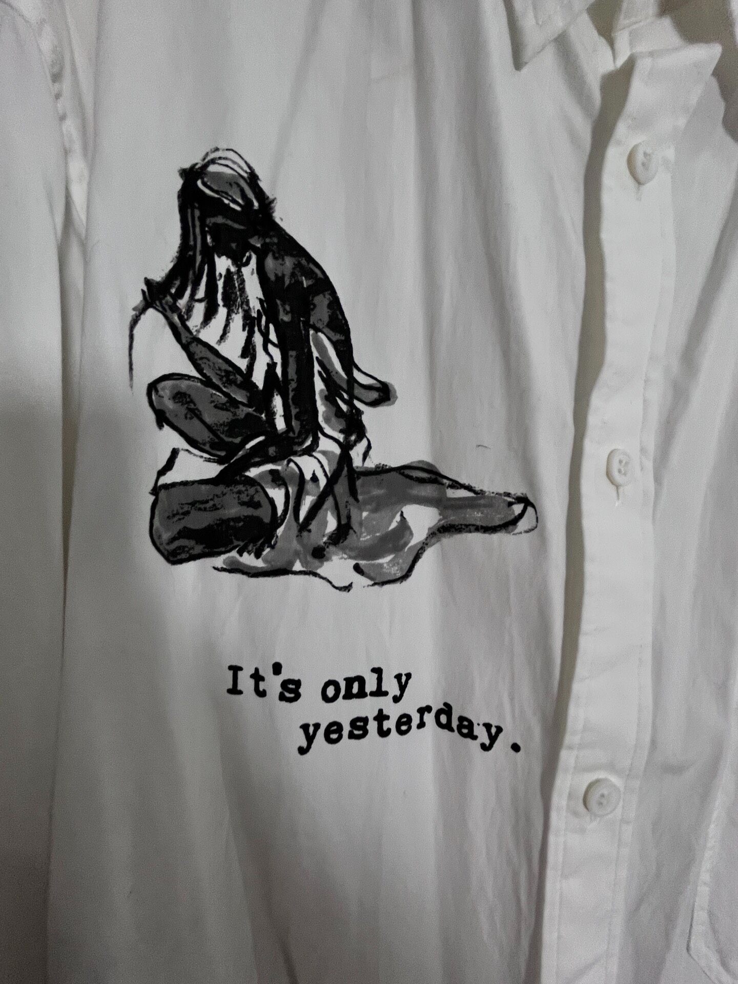 Yohji Yamamoto Back Portrait Print Shirt — front