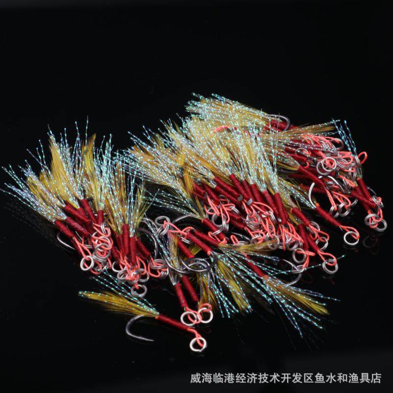 路亚彩色羽毛铁板单钩海钓绑毛亮丝钓鱼鱼钩鱼饵制品户外,户外/登山/野营/旅行用品,台钓饵,淘宝优惠券,粉丝福利购,淘宝优惠卷