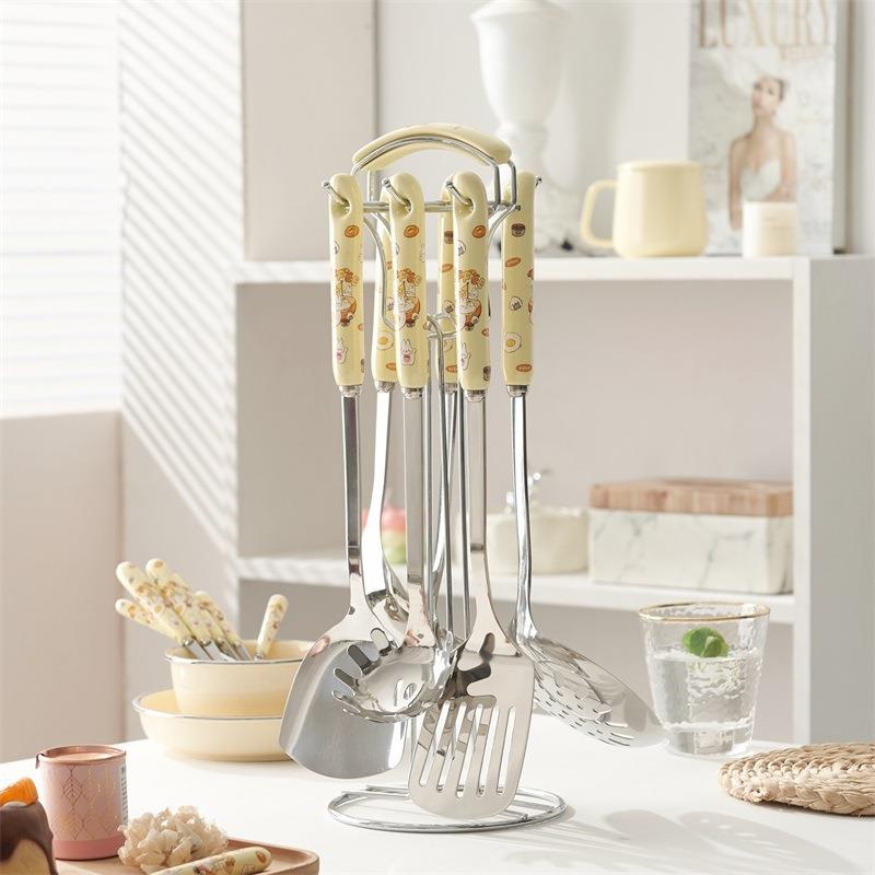 卡通土司兔厨具套装全套烹饪锅铲汤勺漏勺煎铲七件套家用厨房用具