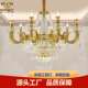 楼大气创意楼梯铜灯具 别墅客厅卧室餐厅复式 欧式 全铜水晶吊灯法式