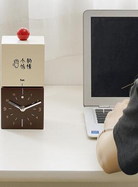 WOZOOM屋准美式简约办公桌摆件座钟摆台式创意轻奢钟表家居装饰品
