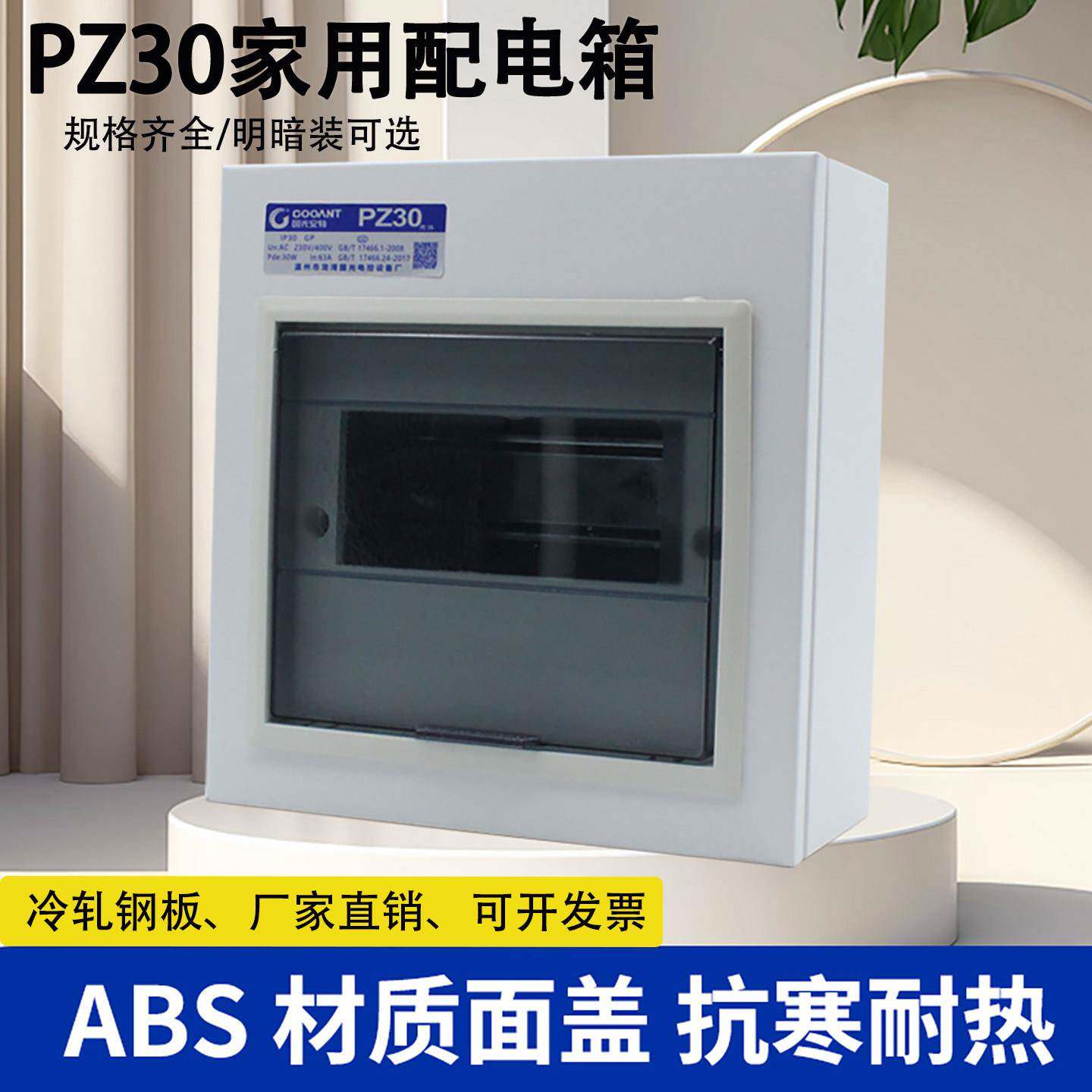 PZ30家用配电箱明装暗装弱电布线箱ABS材质电箱空气开关盒电控箱