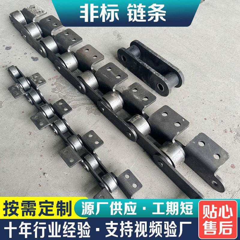 不锈钢链条异形滚子链不锈钢重型传动链条碳钢侧外片双孔弯板链