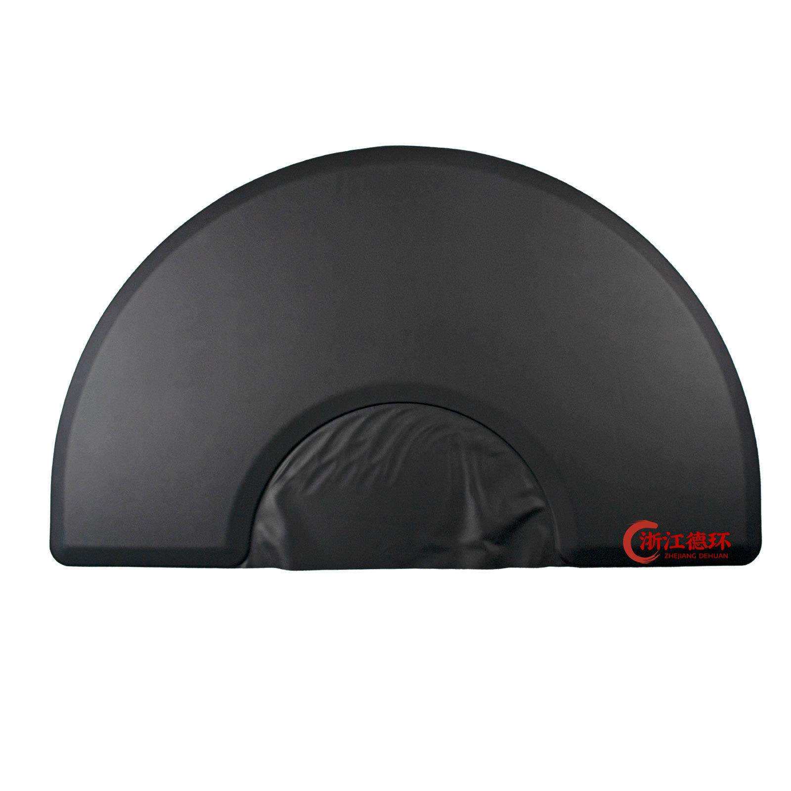 PU90x150x1.8cm理发椅垫抗疲劳沙龙垫防滑耐用黑色半圆形