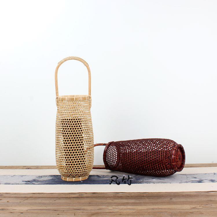 花器竹编插花器花瓶居家摆件装饰日式花插民间竹工艺品