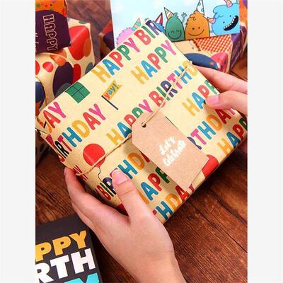 happy birthday包装纸 wrapping paper christmas gift packaging