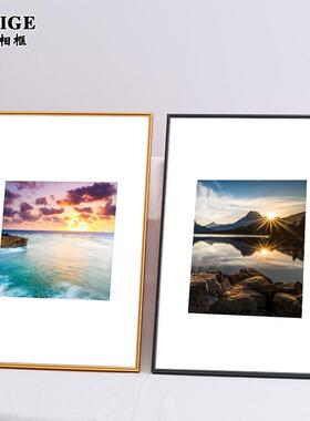 A6L简约铝合金画框窄边挂墙简易相框aA4海报边框4k8开任意