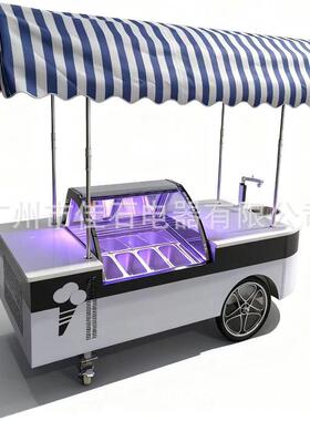 2026新款8盘户外雪糕手推车110Vgelatocart冰淇淋摆摊车