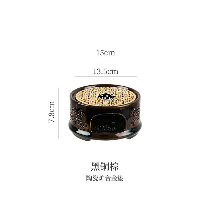 创意家用中式蜡烛加热陶瓷温茶炉花茶类玻璃杯保温底座套装