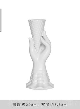 高档北欧白色陶厅瓷人脸创意艺术时装尚潮流家居客房间sin饰品摆