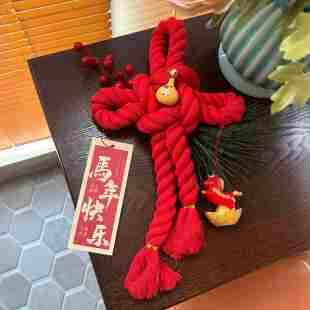 马年快乐春节门把手挂件2026新款新年万字节入户门挂饰福绿中国结