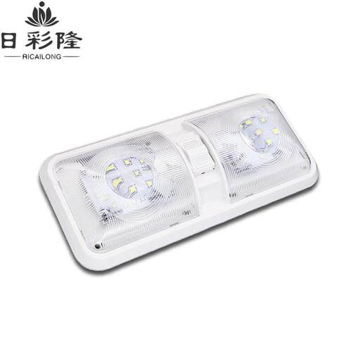 日彩三路开关带透镜LED房车灯货车车厢车带开关 房车顶灯船用12V