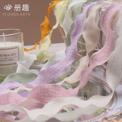2.5cm褶皱波浪花边花束包装丝带彩带diy材料发饰蝴蝶结绸带礼物带