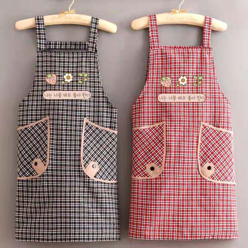 Cotton kitchen cooking apron工作服罩衣防油做饭围裙家用薄
