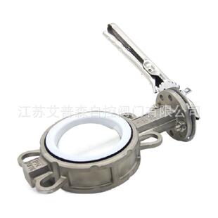 艾普森不锈钢衬氟对夹蝶阀D71F46 全衬氟对夹 16P手动式