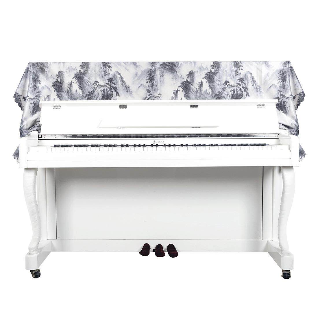 热销电子琴罩88按键钢琴罩半披水墨山水图棉质防尘罩防水防尘实用