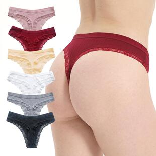Womens Cotton Underwear Sexy Lace Brazilian Panties Soft