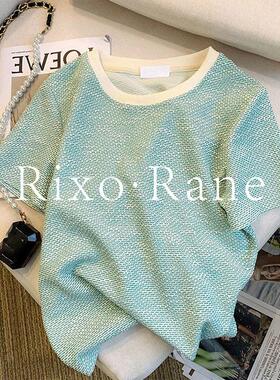 法国Rixo Rane 巨气质⭐法式正肩显瘦休闲针织设计感小众短袖t恤