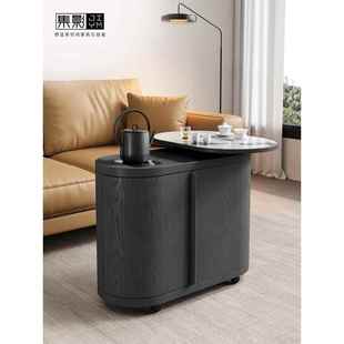 实木茶几可移动大理石茶台边几家用旋转阳台茶桌2025新款 高端茶几