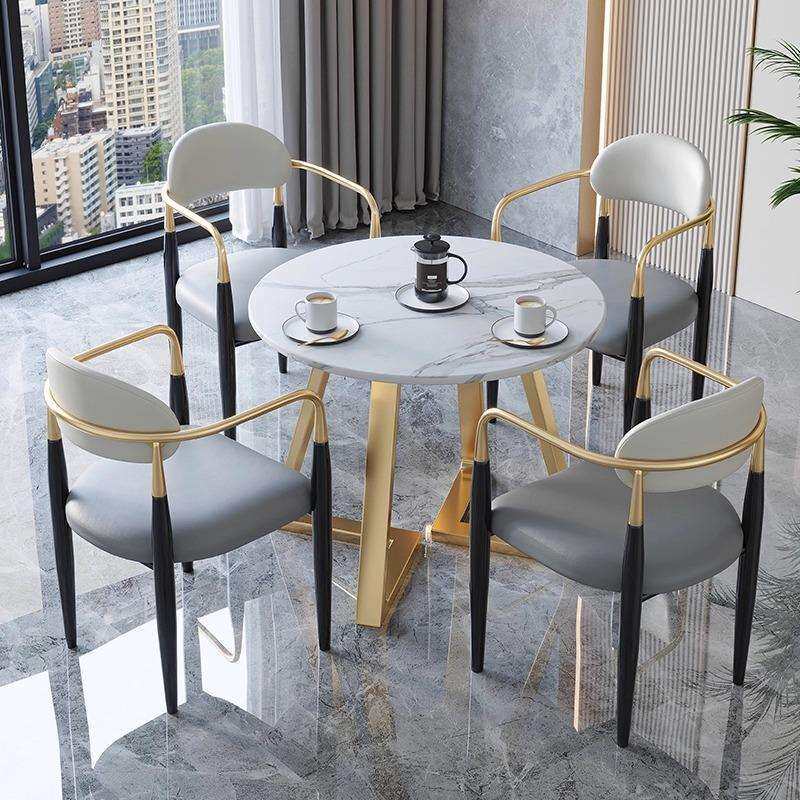 轻奢现代简约售楼处部休闲谈判一桌四椅会客接待洽谈桌椅组合套装