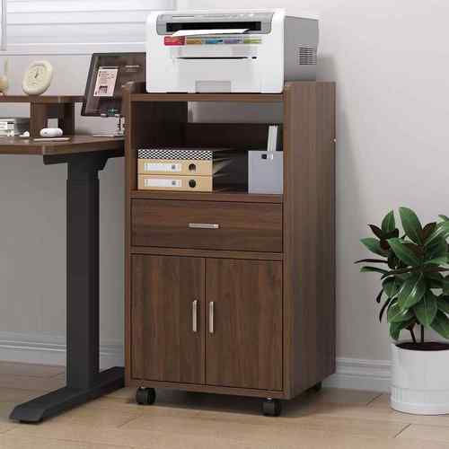 落地式移动打印机收纳架多层办公室木制信息柜文件柜桌面收纳柜