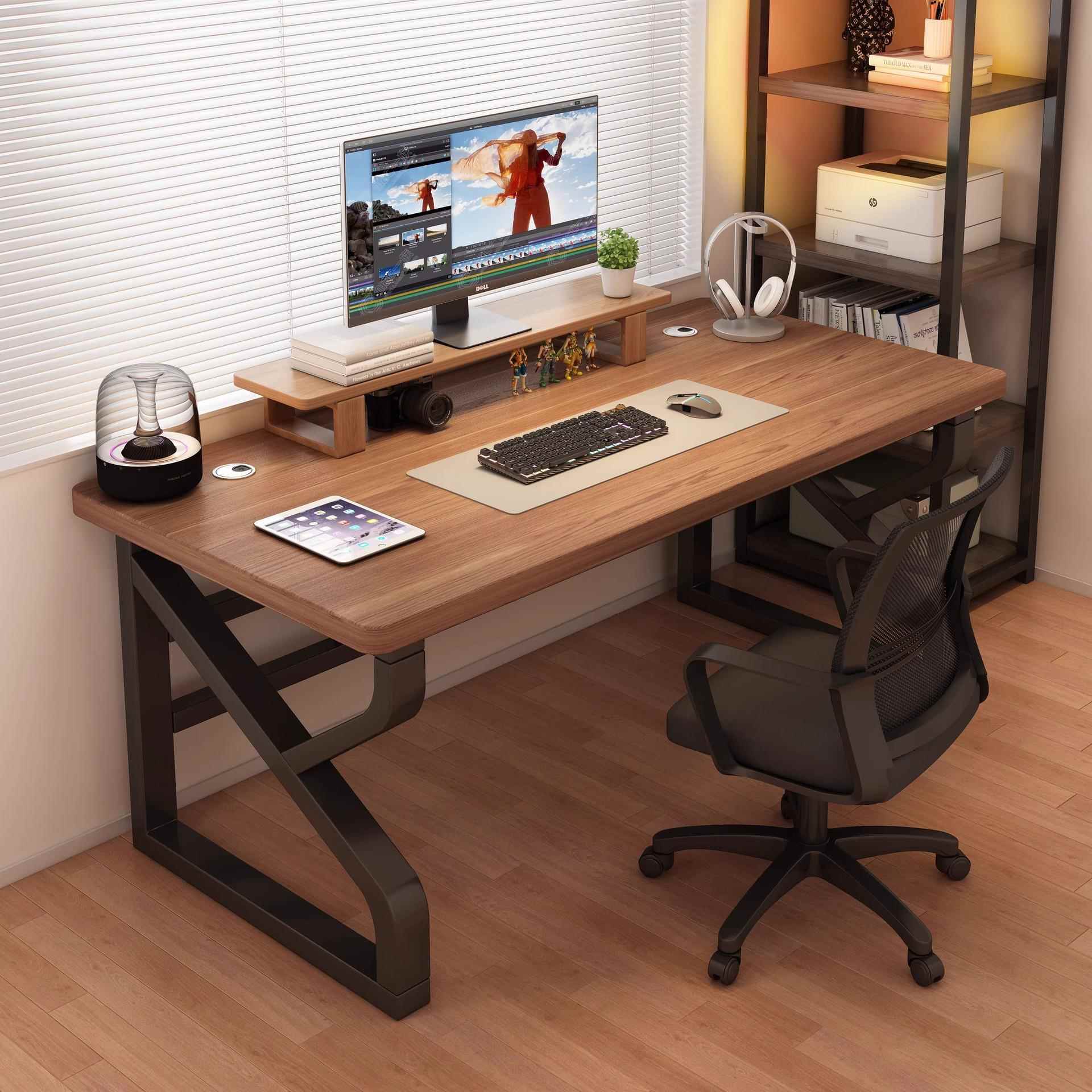 实木电脑桌台式卧室家用小型书桌学生写字桌双人电竞桌简约办公桌